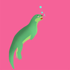 Isolated cartoon fur seal