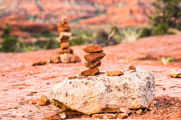 Balancing rocks in Sedona, Arizona. 
