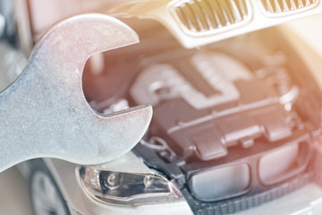 Concept of repair of motor and machine engine.