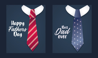 happy fathers day card with neckties accessories