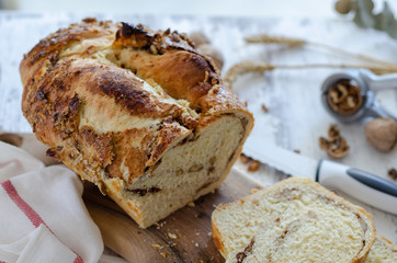 Sliced homemade fresh bread