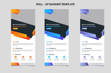Corporate multi purpose abstract roll up banner vector template set