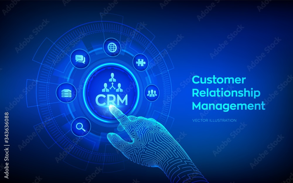 Poster crm. customer relationship management. customer service and relationship. enterprise communication a