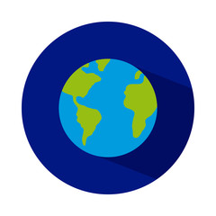 earth planet icon, block style