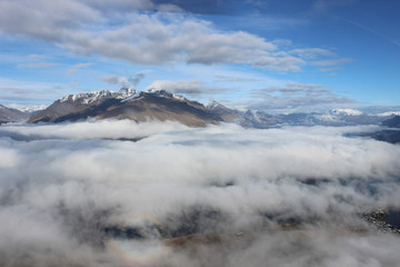 Fototapeta na wymiar Snow Capped Mountains of Otago, New Zealand. 