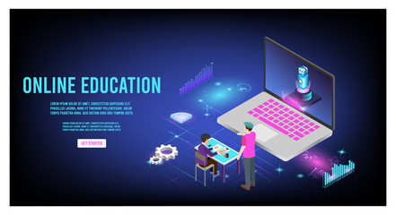 Modern Landing page template concept of Online Education for banner, brochure, website and mobile website. 
Easy to edit and customize. Vector illustration