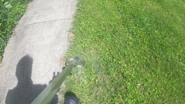 picking up trash outside