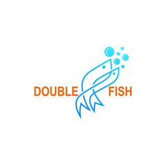 Double fish logo with line, Restaurant icons