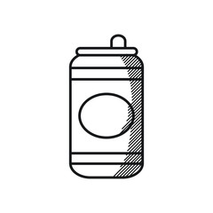 Happy fathers day concept, beer can icon, line style