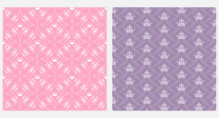 Seamless pattern, pink and purple color. Vector background