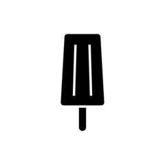 Ice cream icon, Popsicle, Ice cream symbol in black flat shape design on white background