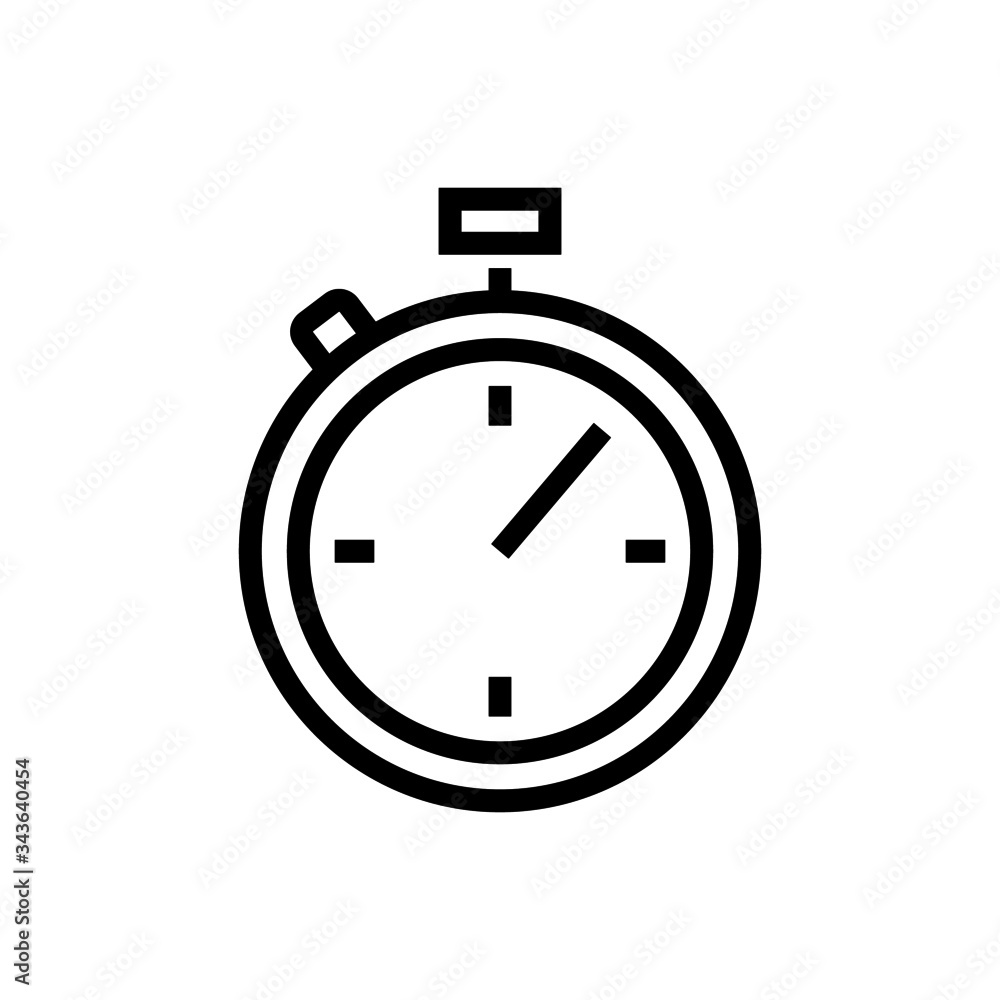 Canvas Prints Stopwatch icon, timer pictogram, Chronometer symbol in outline style on white background