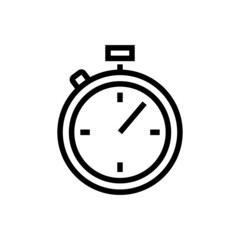 Stopwatch icon, timer pictogram, Chronometer symbol in outline style on white background