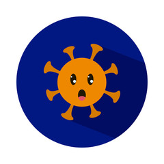 coronavirus emoji surprised icon, block style