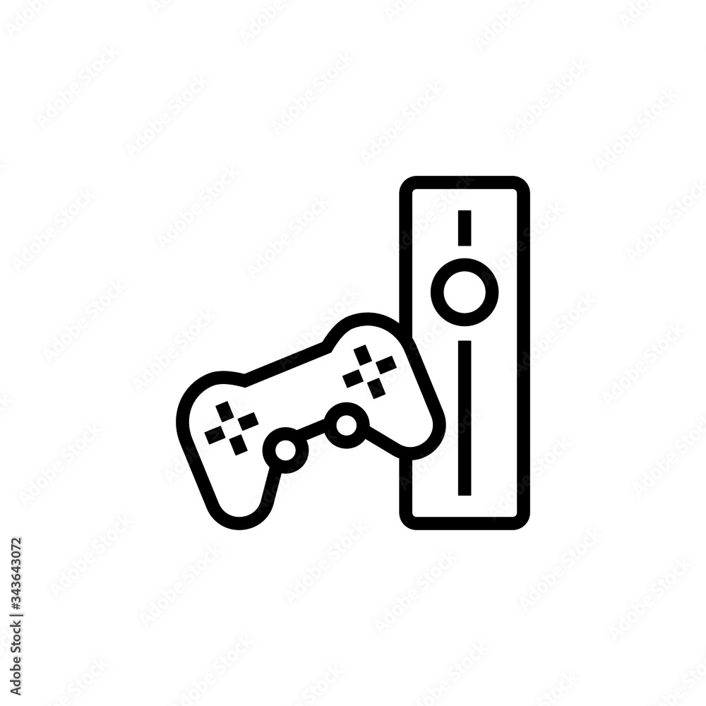 Poster game console vector icon in outline style icon, isolated on white background