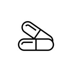 Antibiotics vector icon, antibiotics icon symbol, health and medical icon in outline style icon, isolated on white background