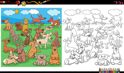 puppies and dogs characters coloring book page