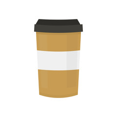 Paper Glass For Coffee With Gradient Mesh, Vector Illustration