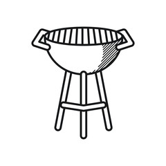 Happy fathers day concept, bbq grill icon, line style