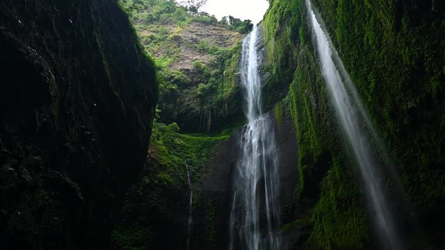 4K footage of Madakaripura deep waterfall in East Java, Indonesia