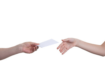 Obraz premium two ladies taking white note paper