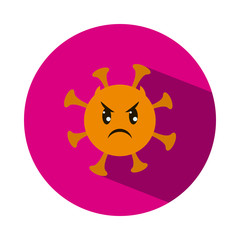coronavirus angry emoji icon, block style