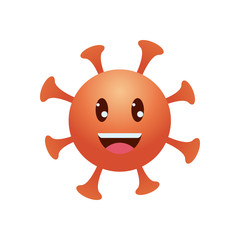 Emoji coronavirus concept, red coronavirus happy emoji, gradient style