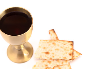 Communion or the Lords Supper Isolated on a White Background