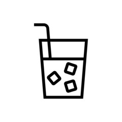 Soft drink vector icon, soft drink icon symbol sign, drinks  in outline, lineart style isolated on white background