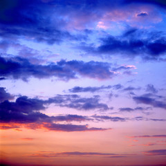 青空と雲と夕陽