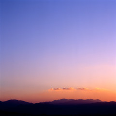 青空と雲と夕陽