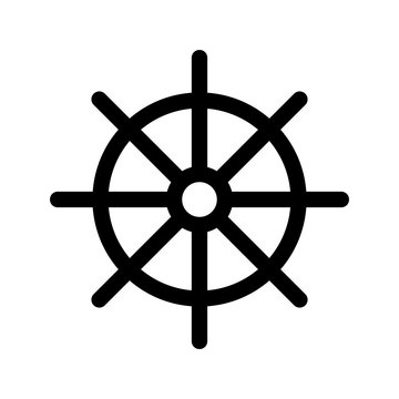 Steering wheel icon on white background