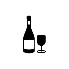 Wine icon in black flat shape design on white background