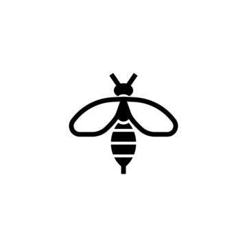 Wasp vector icon, wasp icon symbol sign in black flat shape design on white background