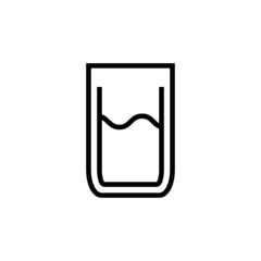 Water glass icon vector in outline, lineart style on white background