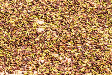 
cloves are left to dry in the sun