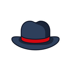 Happy fathers day concept, elegant hat icon, line and fill style