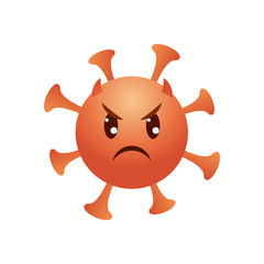 coronavirus angry emoji icon, gradient style