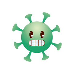 Happy coronavirus emoji icon, gradient style