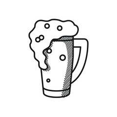 Happy fathers day concept, beer glass icon, line style