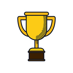 Happy fathers day concept, trophy cup icon, line and fill style