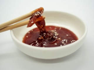 sliced sheets of dried and crispy pork