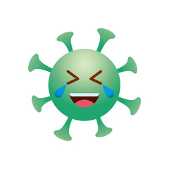 coronavirus emoji crying of laugh, gradient style
