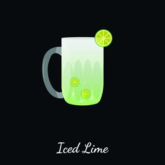 Vector Illustration of Iced Lime,  (Foods & Drinks Illustration)