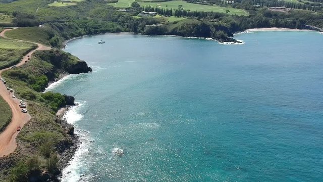 Honolua bay wildlife preserve aerial view from Lipoa Point