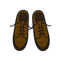 Happy fathers day concept, elegant shoes icon, line and fill style