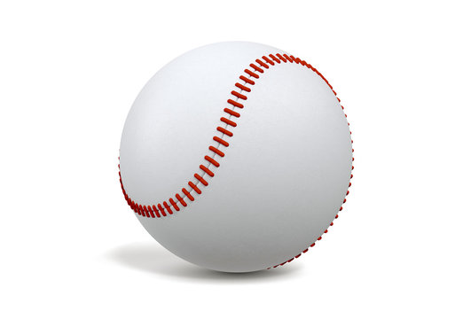 Baseball ball Isolated on White Background. 3D, Sport, Textured. High Quality.