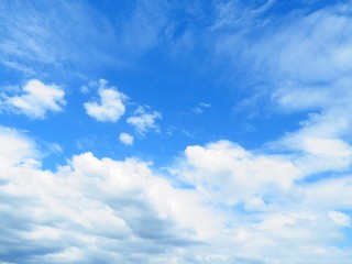 日本の田舎の風景　8月　夏の青空と雲