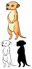 Set of meerkat cartoon