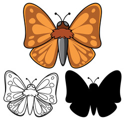 Set of butterfly cartoon
